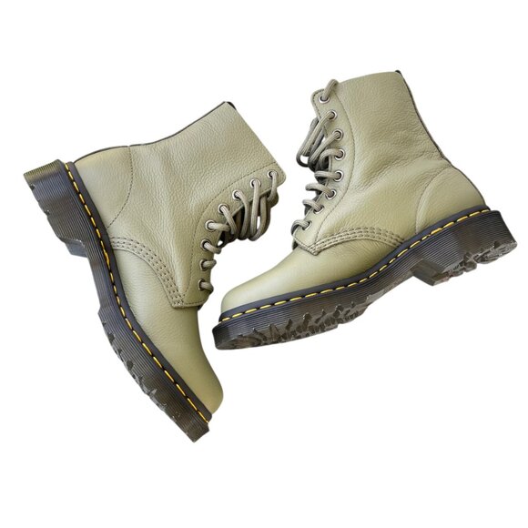 ✨ Dr. Martens 1460 Pascal Virginia Leather Lace Up Boots Khaki Green SZ 6 - Picture 5 of 7